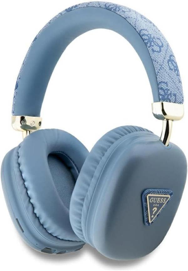 Guess PU Leather 4G Triangle Logo Wireless Headphones Blue - GUBHK1P4TPB