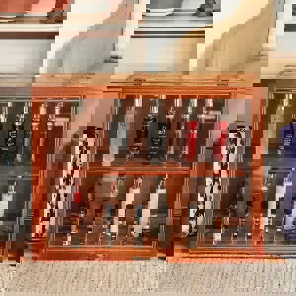Rafaelo Mobilia Wooden 2 Tier Large Cabinet Retro Brown