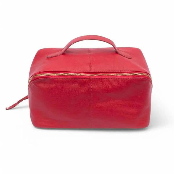 Front view of Red large makeup washbag Seville