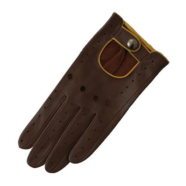 Eastern Counties Leather Womens Driving Gloves - Brown/Ochre