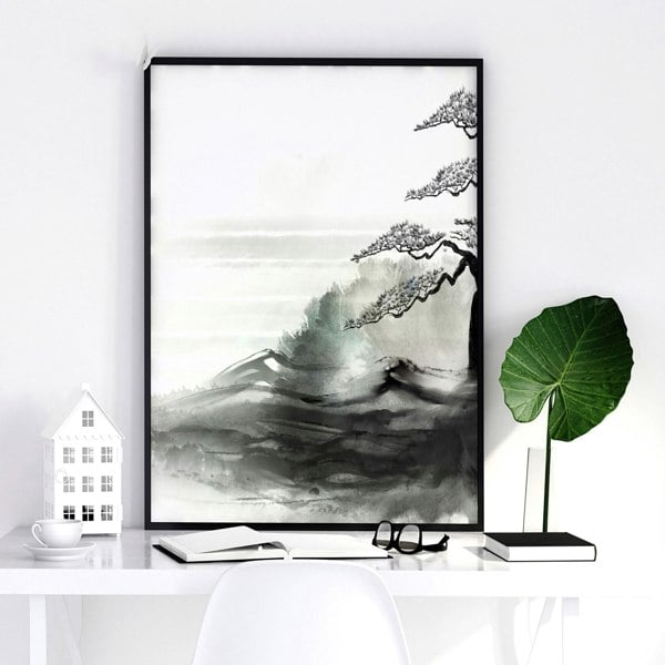 Black And White Japanese Art | Set of 3 wall art prints