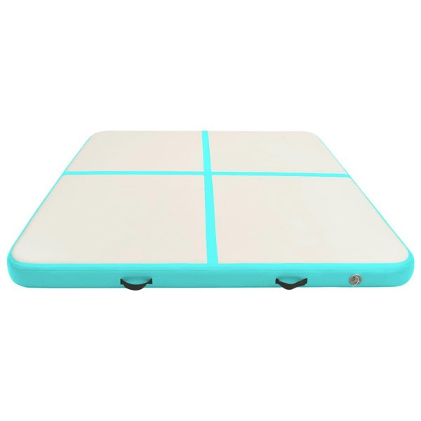 Berkfield Inflatable Gymnastics Mat with Pump 200x200x15 cm PVC Green