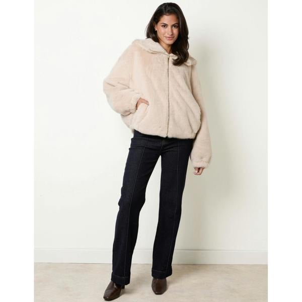 Blue Vanilla Hooded Faux Fur Coat