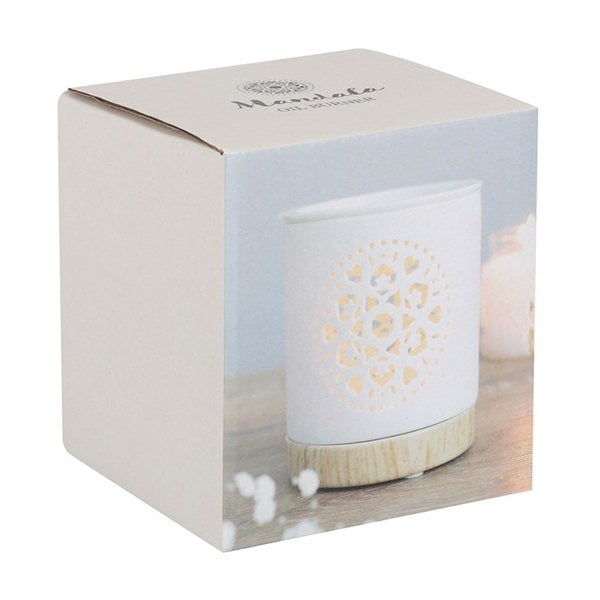Serano White Mandala Cut Out Oil Burner