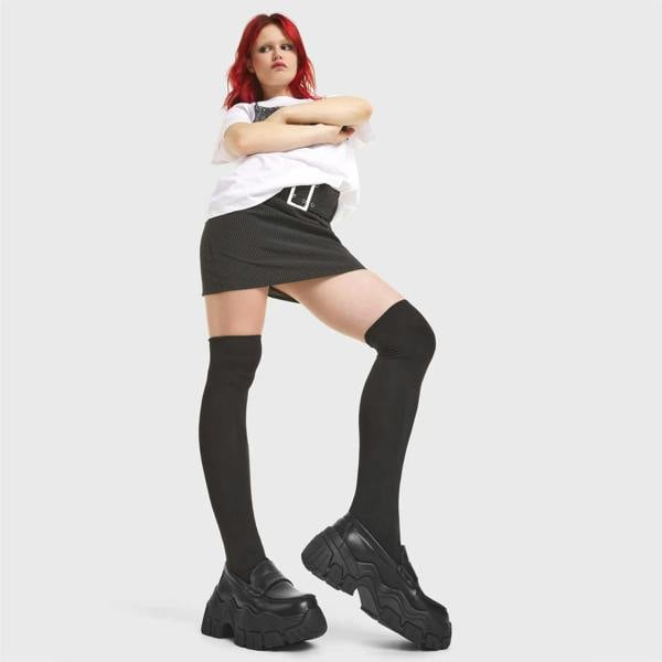Lamoda Scheming Black Platform High Heel Ankle Boots Black PU Stylish Women