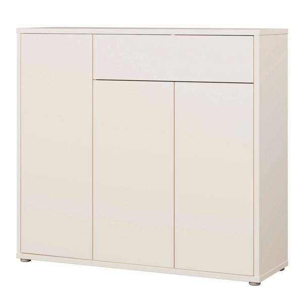 Furniture To Go Alice Springs Shoe Cabinet with 3 Doors Push-to-Open & 1 Drawer Push-to-Open in Sand