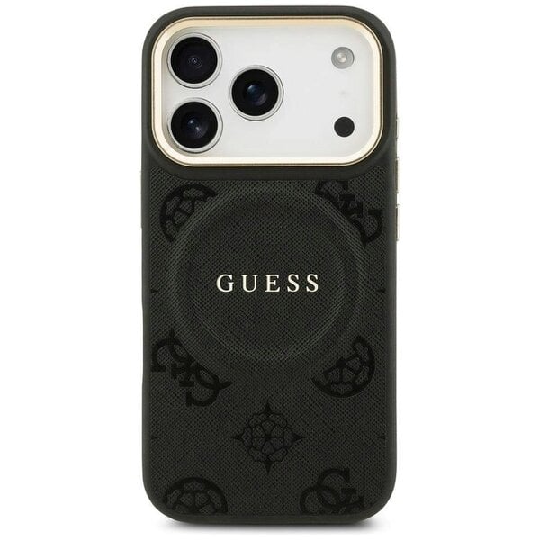 Guess Peony Hot Stamp Case with MagSafe for iPhone 17 Pro 6.3" Black - GUHMP17LPSAMSECK