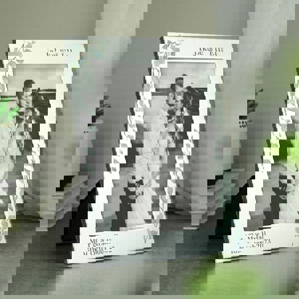 Personalised Memento Company Personalised Botanical 6x4 Silver Photo Frame