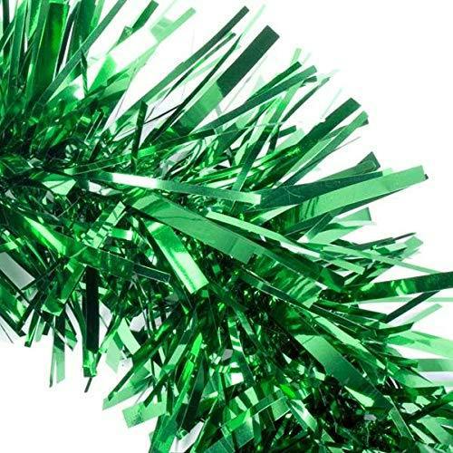 6ft Green Chunky Christmas Tinsel Garland Set for Tree, Home and Festive Decorating image 4