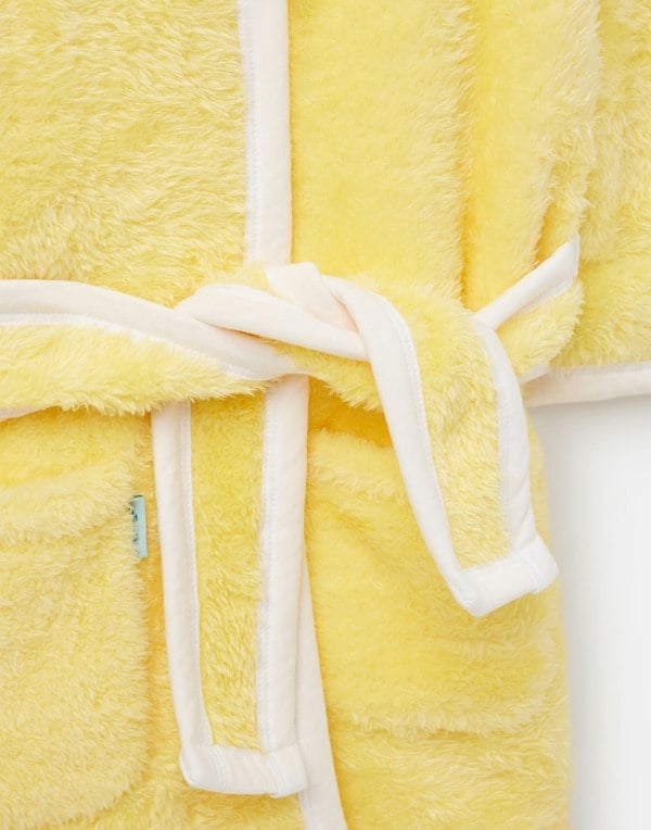 Luca and Rosa Lemon Grove Yellow Girls Fleece Dressing Gown