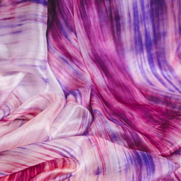 Purple & Pink Brushstroke Silk Scarf – Hand-Dyed Mulberry Silk, Evening Wrap & Gift