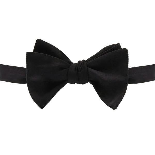 Dunhill bow tie in matt black silk