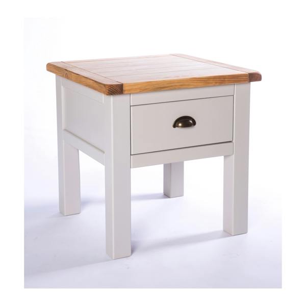 Cabinet Bits Argenta Light Grey 1 Drawer Side Table Brass Cup Handle