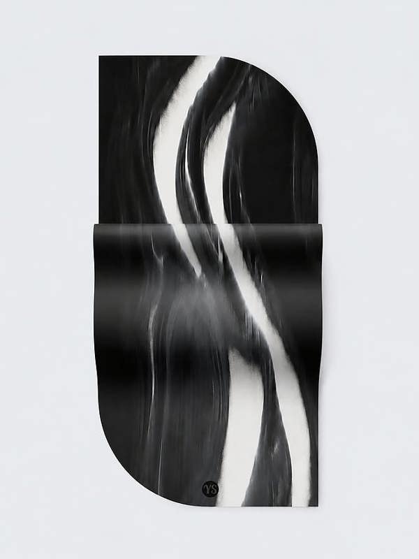 Yoga Studio Wave Grip Mat 4mm - Black & White Marble