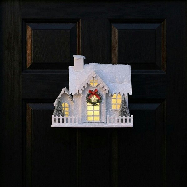 Garden Greatness Paper House with Green Wreath LED Light