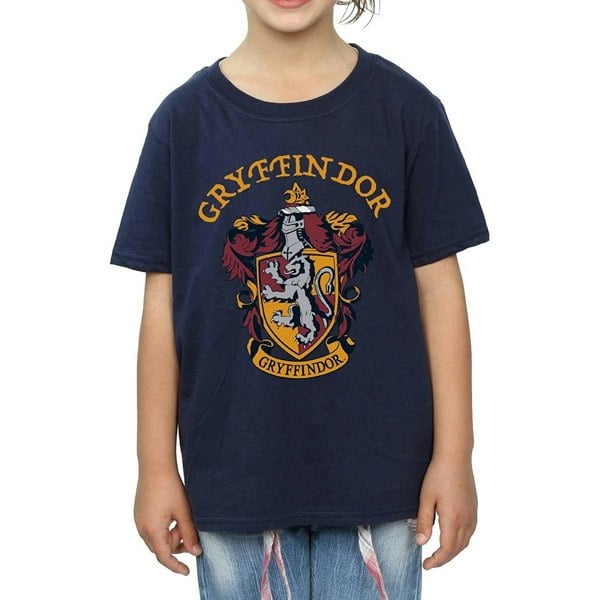 Harry Potter Girls Gryffindor Cotton T-Shirt - Navy Blue