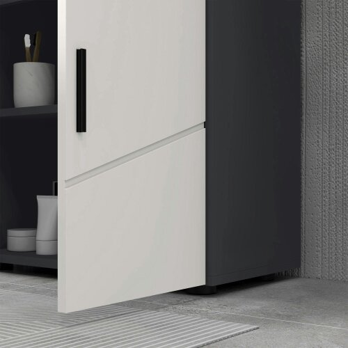 Wyld Haus Kipae Light Grey Under Sink Vanity Cabinet With Double Doors Adjustable Shelving And U Cut Out