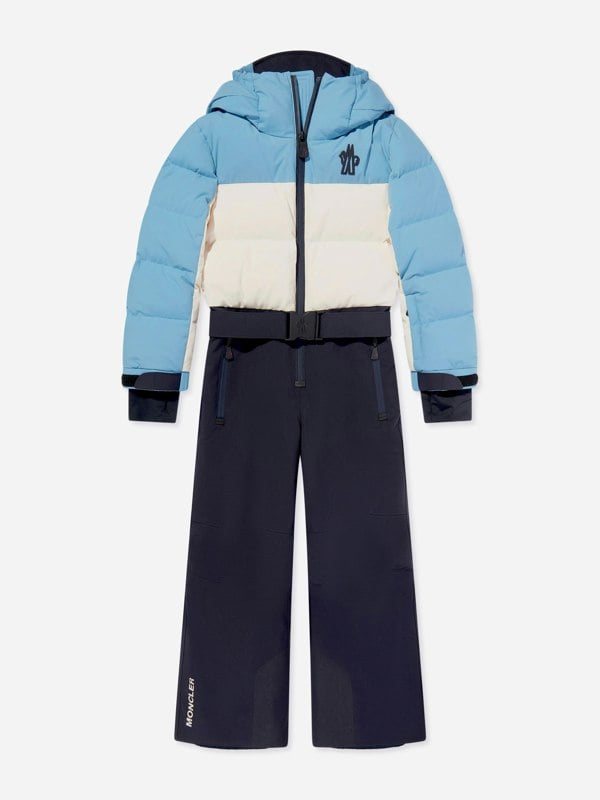 Moncler Enfant Kids Grenoble Down Padded Ski Suit in Blue