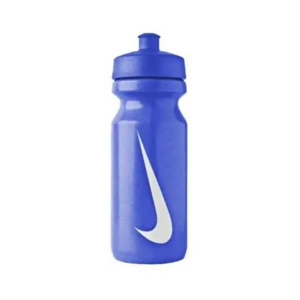 Nike Big Mouth water bottle with blue body and white swoosh logo, 22oz