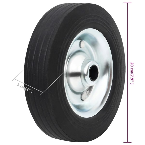 Berkfield Wheel for Jockey Wheel �_�”�_20x5 cm Solid Rubber and Steel