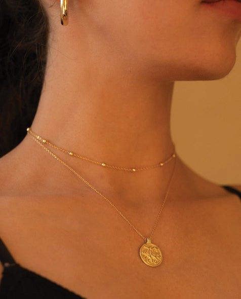 Dainty 14K Gold Bead Choker Necklace - Necklaces - Elk & Bloom