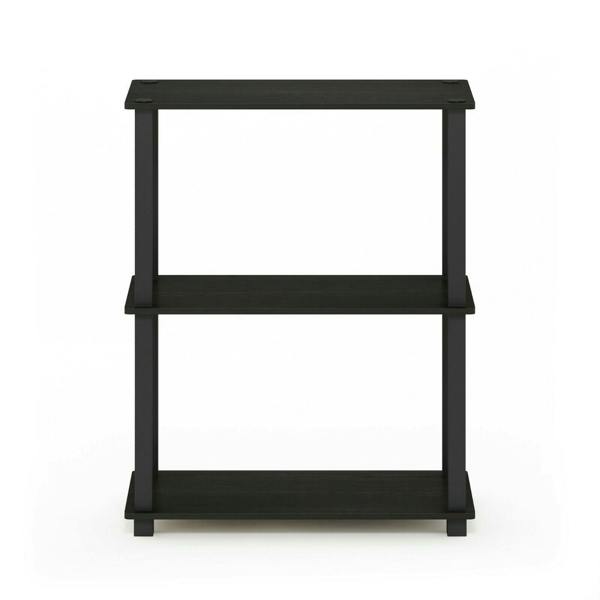 WALPLUS Turn-S-Tube 3-Tier Compact Multipurpose Shelf Display Rack with Square Tube, Espresso/Black perfect for organized storage and display