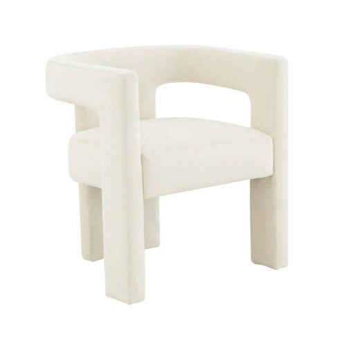 Furniture Edit Sloane Cream Velvet Dining Occasional Accent Chair