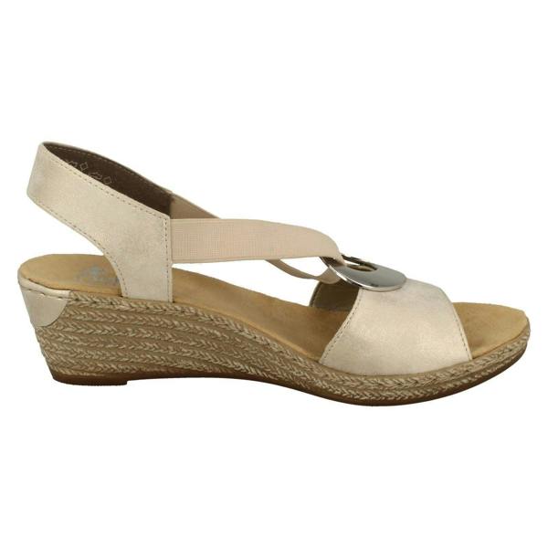 Rieker Ladies Rieker Wedge Heeled Sandals 624H6