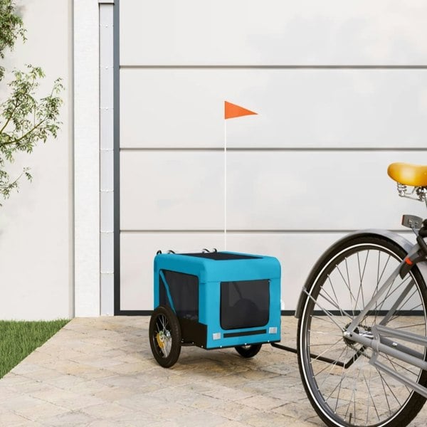 Berkfield Dog Bike Trailer Blue and Black Oxford Fabric&Iron