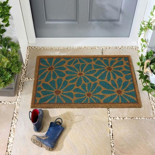 The Rugs Outdoor Printed Boho Floral Coir Mat
