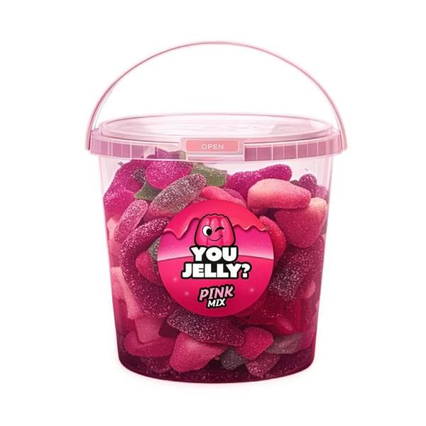 You Jelly 500g Pink Mix Bucket | You Jelly? | Jelly Sweets By Exploded Sweets