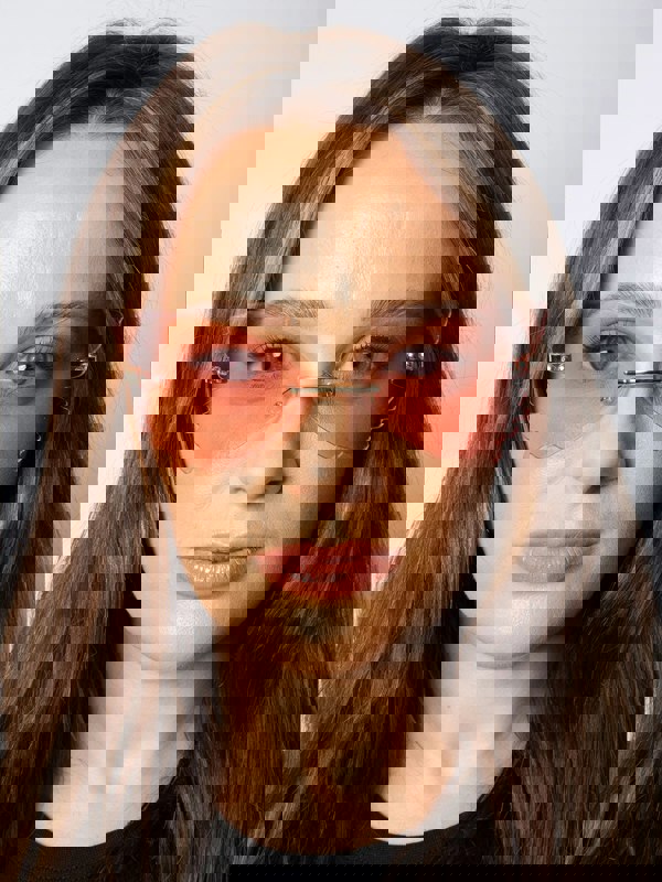 SVNX Frameless pink butterfly sunglasses