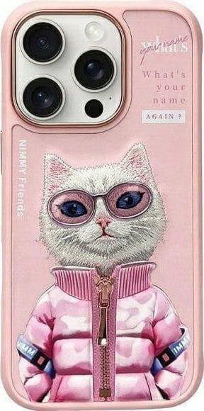 Nimmy Friends Cool & Cute 2.0 Cat Case for iPhone 16 Pro 6.3" Pink - N-KM-iP16-Pro-04