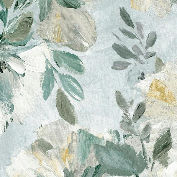 Laura Ashley Elowen Peony Pale Teal wallpaper