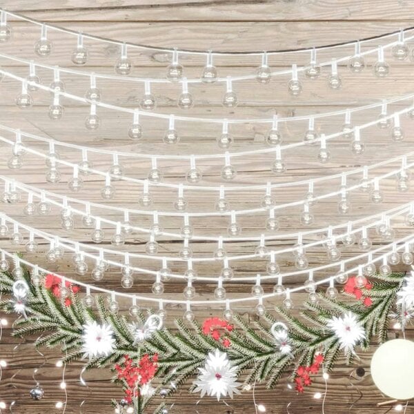 Berkfield Globe Fairy String Lights 20m 200 LED Cold White 8 Function