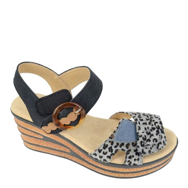 Cipriata Danta Touch Fastening Halter Back Wedge Sandals