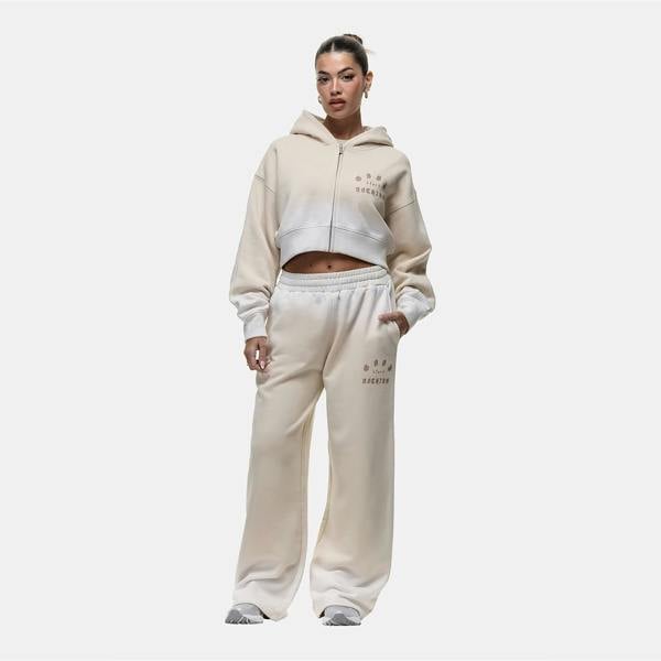 Good For Nothing Cream Spray Effect Relaxed Wide Leg Jogger - Cream Image 4