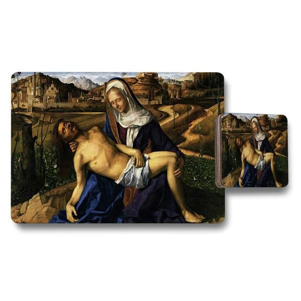 Benjamin Tate Design Pieta Mary And Jesus Placemats And Coaster Set Wall Art