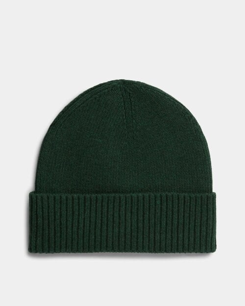 Tommy Hilfiger TH Flag Mens Pima Cotton Beanie - Majestic Emerald Melange