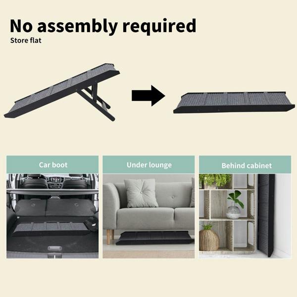 Skylos Folding Dog Ramp 90cm Pet Stair for Bed Sofa 33-45cm Height Adjustable