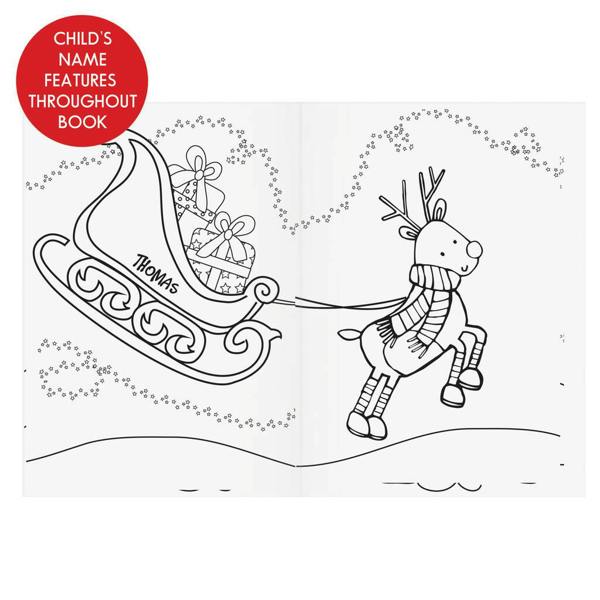 Personalised Christmas Colouring Book - close-up detail