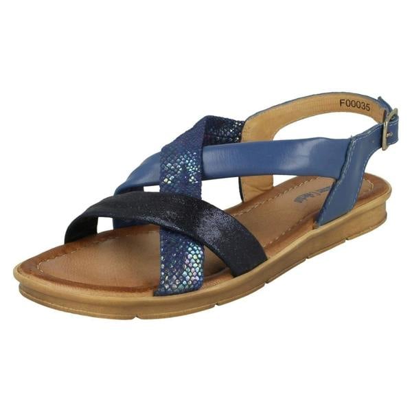 Leather Collection Ladies Leather Collection Flat Slingback Sandals