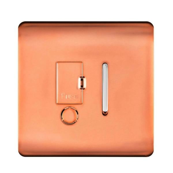 Trendi Switch 13 Amp Fused Spur with Flex Outlet in Copper