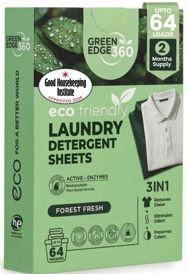 Green Edge 360 Forest Fresh Eco Friendly Laundry Detergent Sheets