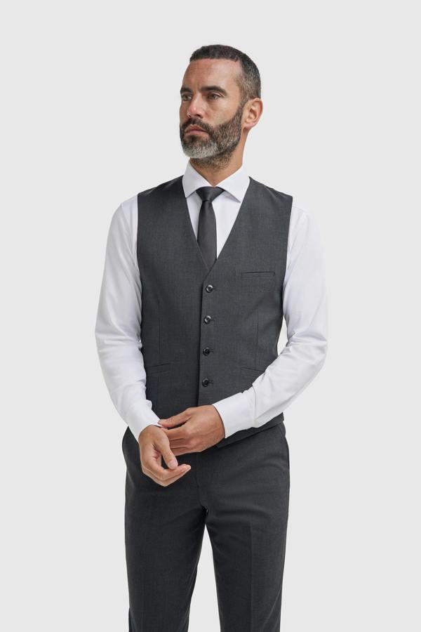 House of Cavani Malibu - Men's Charcoal Textured Grey 3 Piece Suit