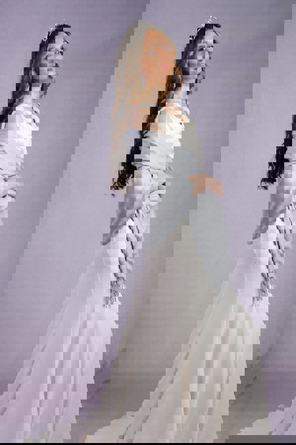 Antonia York Silver Grey Pashmina | Drew Super Soft Large Special Occasion Wrap with Tassels