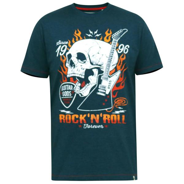 Duke Mens Neal D555 Skull Crew Neck Kingsize T-Shirt - Navy - 