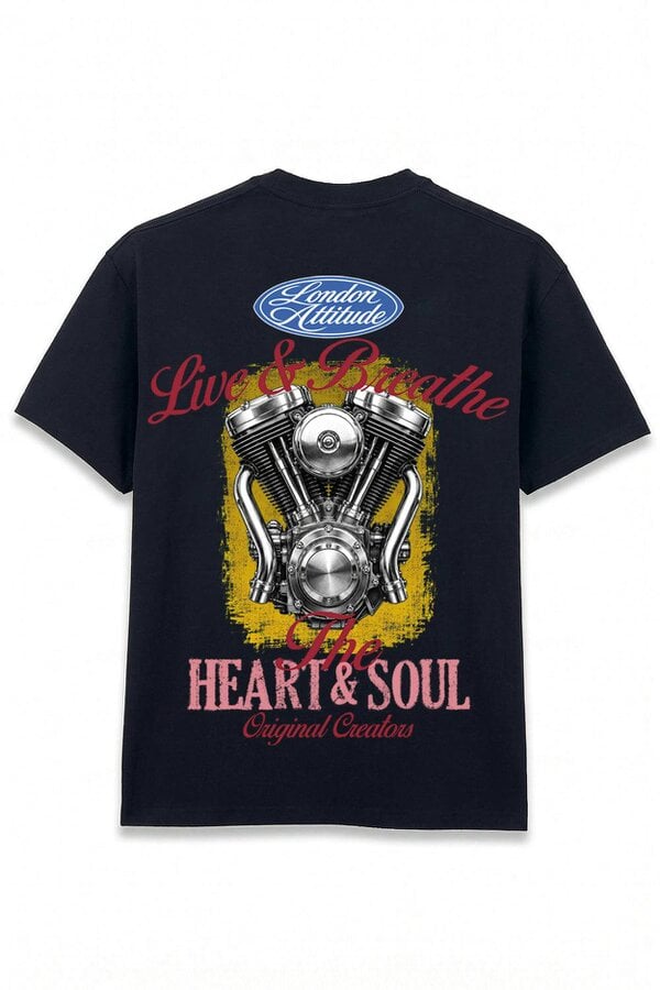 London Attitude Heart & Soul Oversized Heavyweight Printed T-Shirt