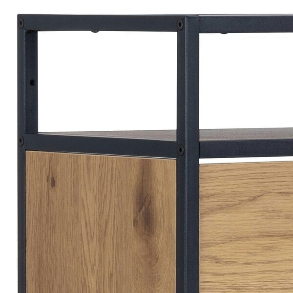 Wyld Haus Taipei Black and Oak Wood 3 Drawer Shoe Cabinet