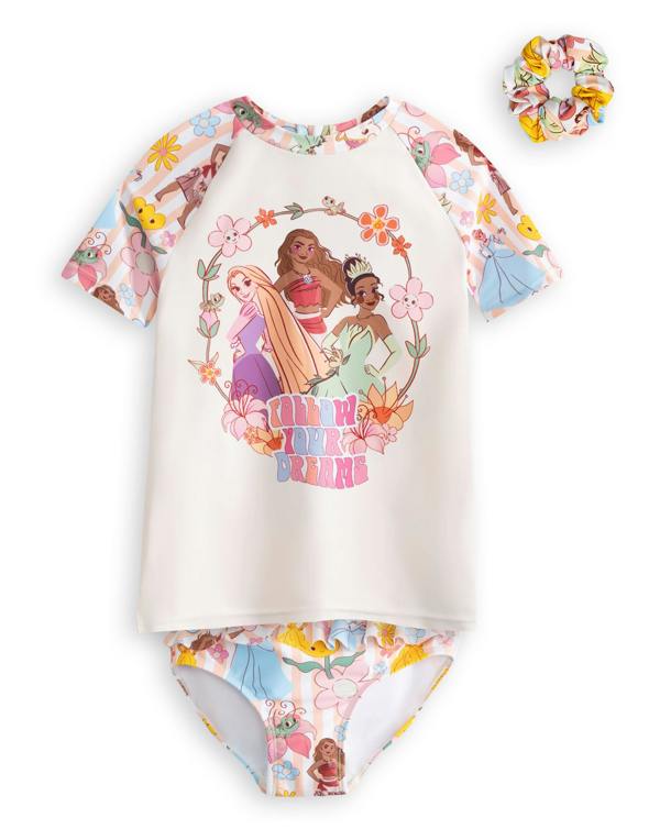Disney Girls Pink Princess 3 Piece Swim Set